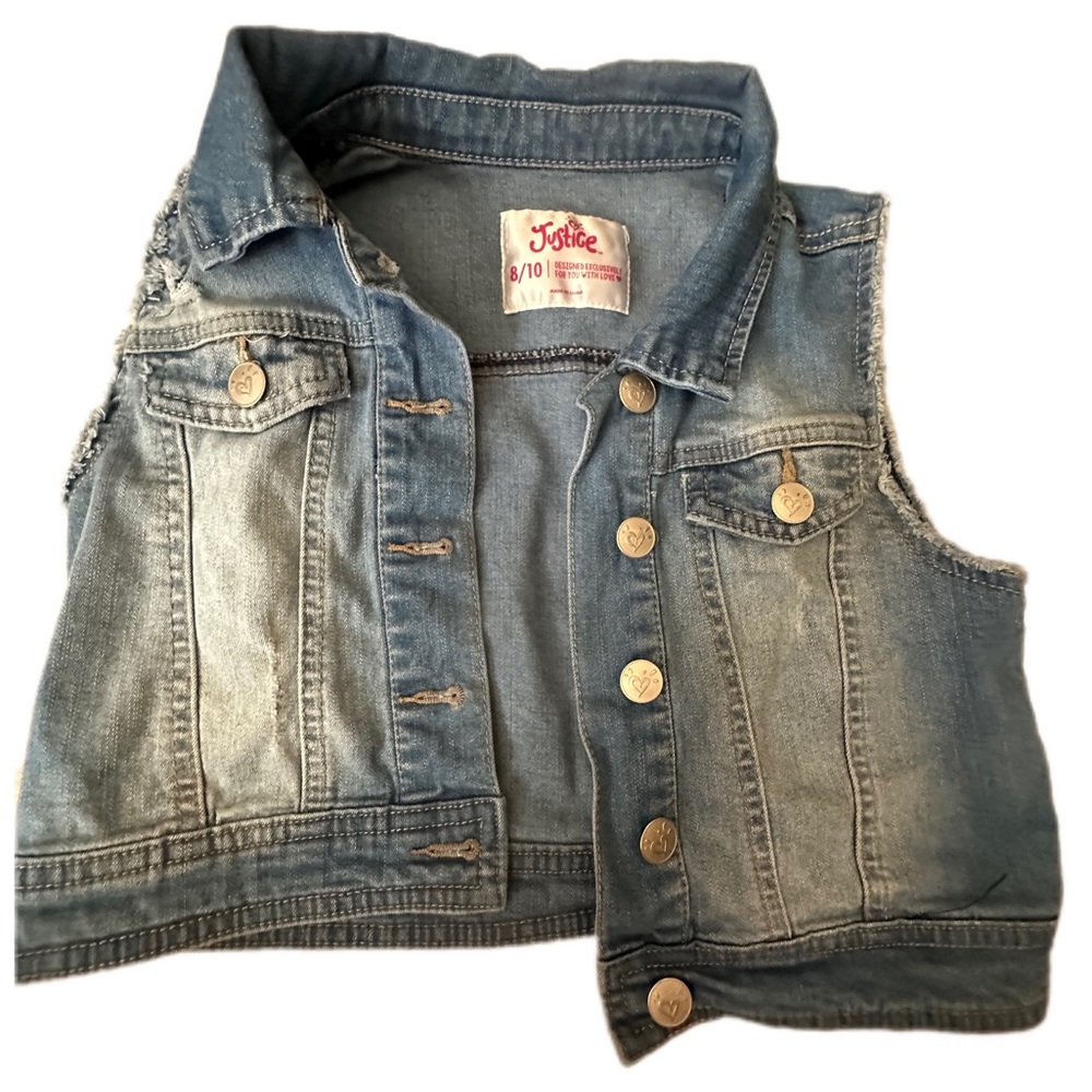 Justice Denim Vest size 8-10
